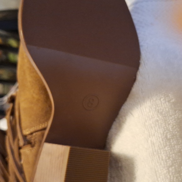 Fringe Suede Ankle Boots - Tan - Picture 11 of 12